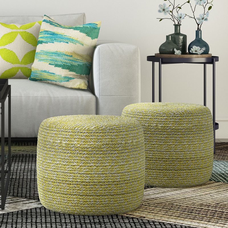 Bayley - Versatile Round Braided Pouf