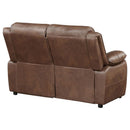 Ellington - Upholstered Padded Arm Loveseat - Dark Brown