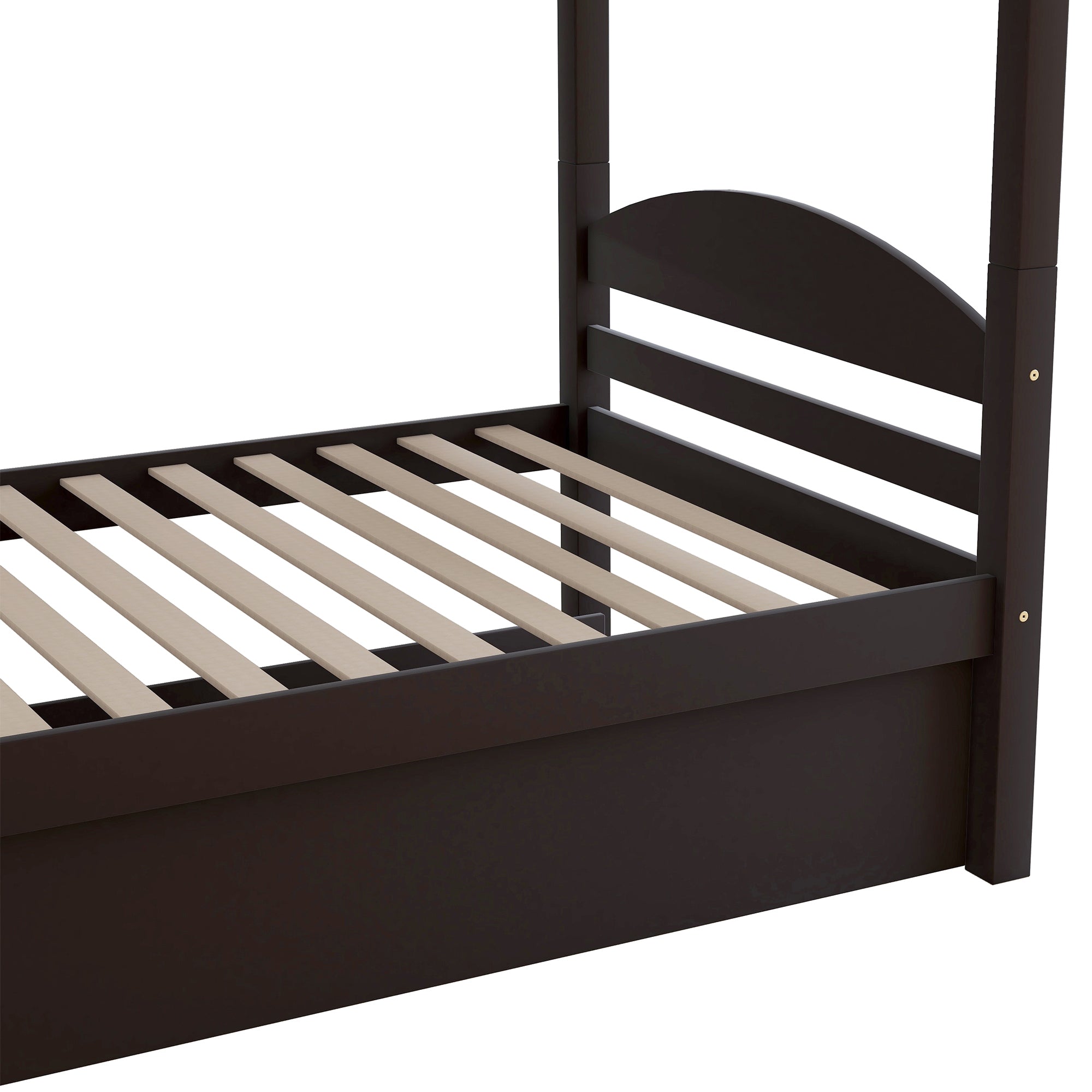 Twin L-Shaped Bunk bed with Trundle-Espresso{OLD SKU:LP000024AAP} - Atlantic Fine Furniture Melbourne FL