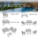 4 Piece Wicker Patio Furniture Set With Tempered Glass Table And Detachable Cushions