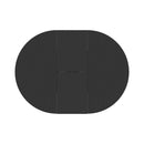 Dining Table For Farmhouse Kitchen Expandable Oval Table Top With Removable Leaf Trestle X Shaped Base - Black