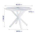 Table Cross Leg Mid-Century Dining Table For 4 - 6 People With Round MDF Table Top, Pedestal Dining Table, End Table Leisure Coffee Table - White