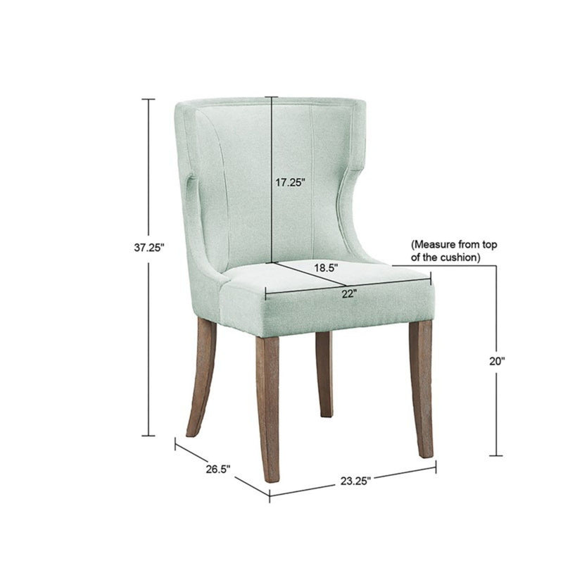 Carson - Wingback Dining Chair - Light Sage Green