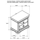 Garland - 3-Drawer Nightstand Bedside Table - Brown Cherry