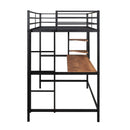 Twin Loft Bed With Desk And Shelve - Black