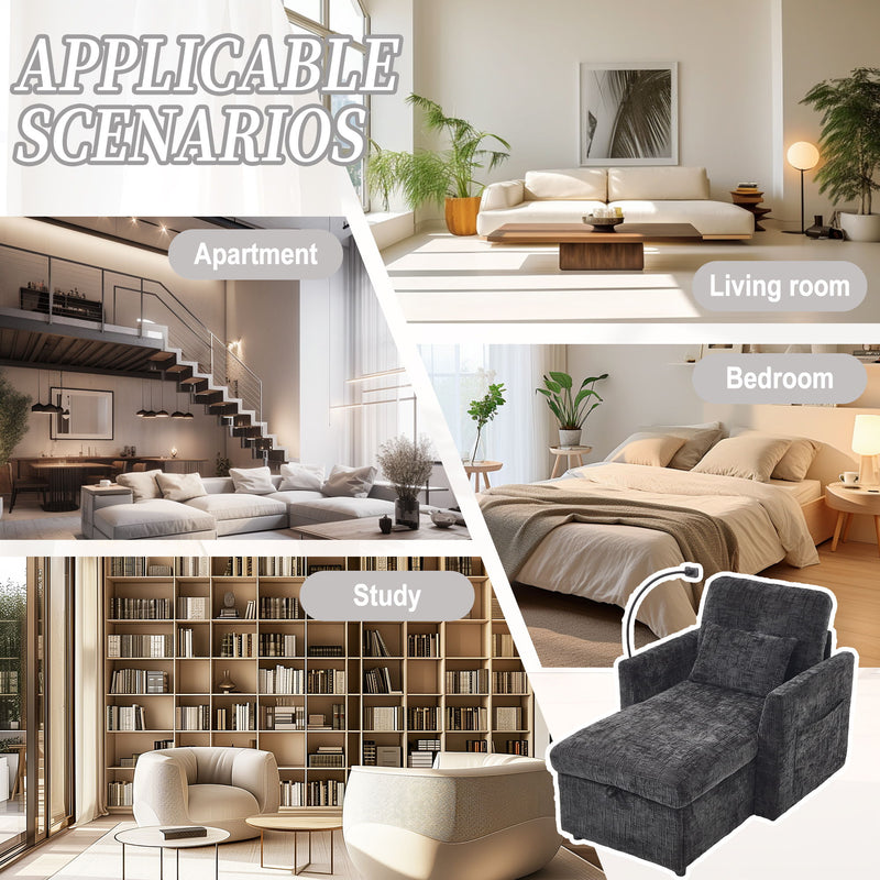 Multifunctional Chenille Recliner Sofa With Storage And Phone Bracket