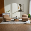 Pumpkin Shaped Swivel Accent Chair, 360 Degree Rotation For Living Room