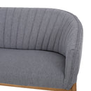 Mid Century Modern Loveseat With Channel Stitched Backrest