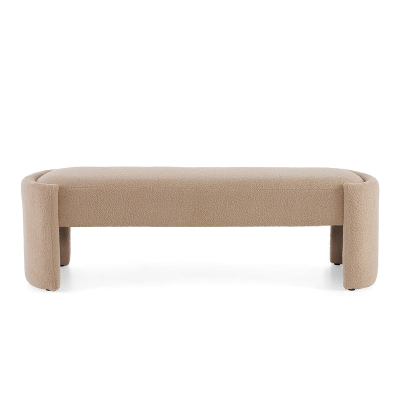 Simple Long Ottoman Bench - Light Camel