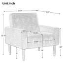 Classic Biscuit Style Accent Chair Comfortable Armrests, Soft Fabric, Elegant Solid Wood Legs With Gold Finish - Beige