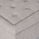 Dean - Fabric Storage Wide Tufted Rectangle Ottoman - Gray