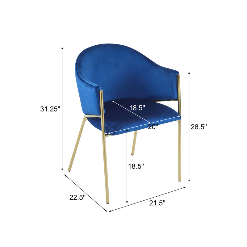 Modern Upholstered Dining Chair With Frame And Plush Velvet