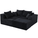 Modular Sectional Sofa, Convertible Couch With Chaise Corduroy