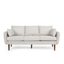 Diaphanous - Upholstered 3 Seater Sofa With 2 Accent Pillows And Wood Legs
