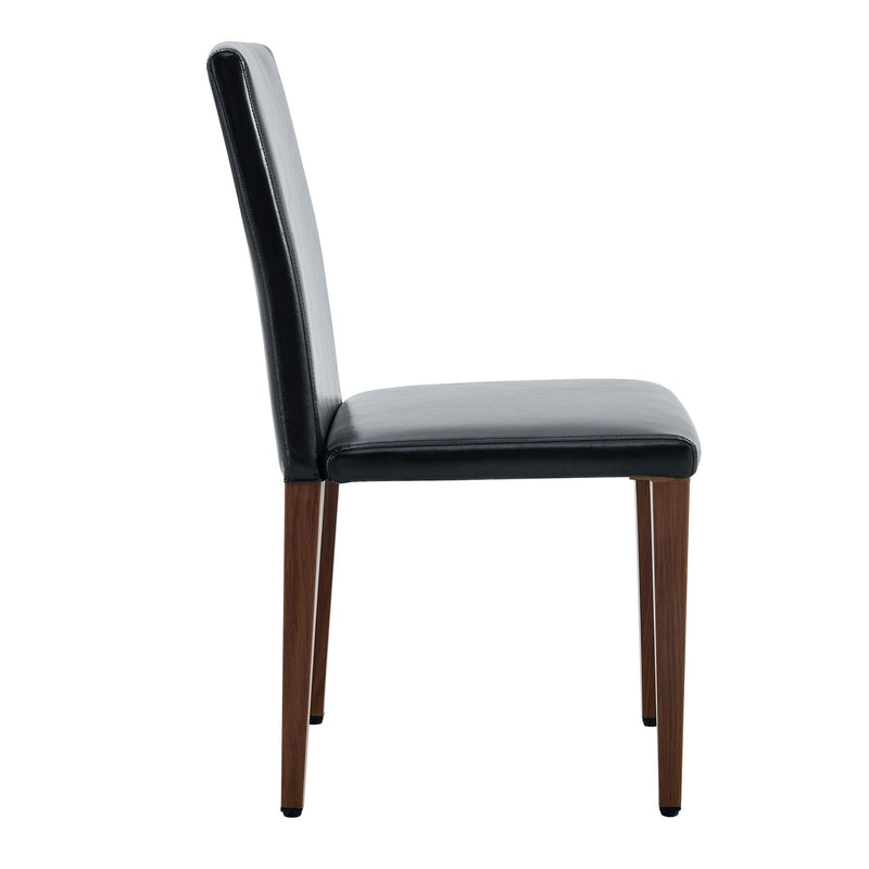 Simple Versatile Dining Chairs Set With Comfortable Design And Sturdy Metal Legs, 4 Piece Set - Black / Dark Walnut