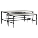 Ebby - 2 Piece Genuine Marble Top Nesting Coffee Tables - White