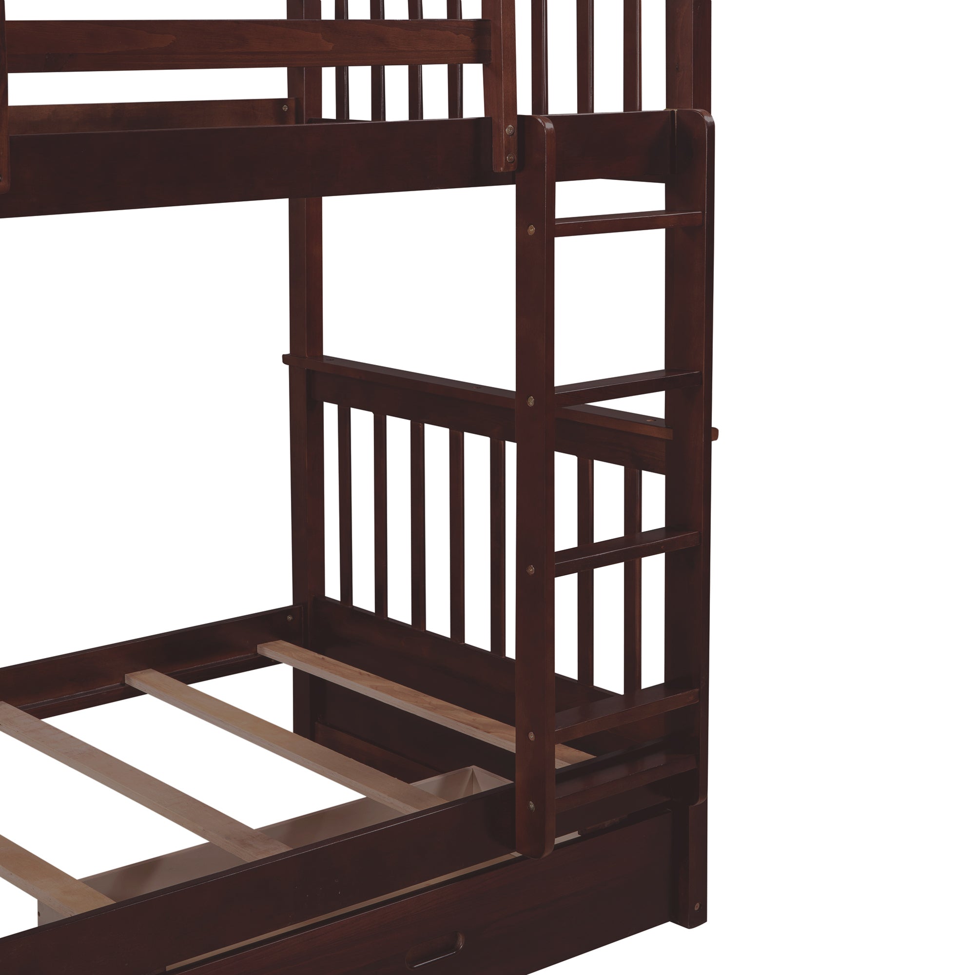Twin-Over-Twin Bunk Bed with Ladders and Two Storage Drawers (Espresso)(OLD SKU:LT000265AAP) - Atlantic Fine Furniture Melbourne FL