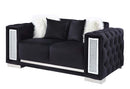 Trislar - Loveseat With 4 Pillows (Same 52526) - Black Velvet