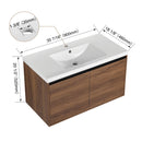 Bathroom Vanity Set With Resin Countertop Sink And 2 Doors, Engineered Wood