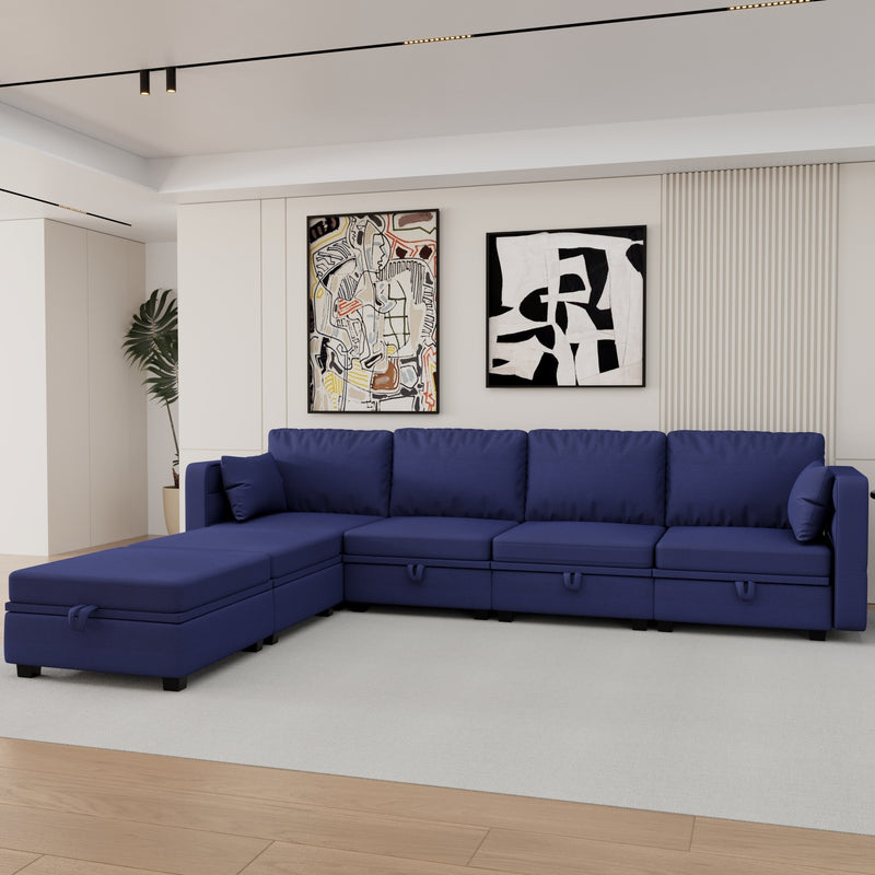 UNITED WE WIN Modular Sectional Sofa U Shaped Modular Couch with Reversible Chaise Modular Sofa Sectional Couch with Storage Seats