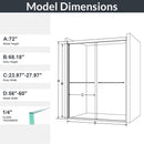 Modern Semi Frameless Double Sliding Shower Door