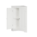 Corner Cabinet With 2 Doors And Adjustable Shelves, Freestanding Narrow Storage Organizer For Bathroom - White