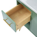 Bathroom Vanity With Resin Sink Combo Set, Modern Freestanding Single Bathroom Cabinet With 2 Drawers & 2 Storage Compartments, Storage Cabinet For Bathroom, Frame Vanity Set - Green