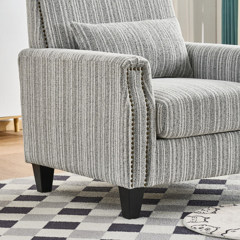 Accent Chair With Arms, Comfy Armchair For Living Room - Gray