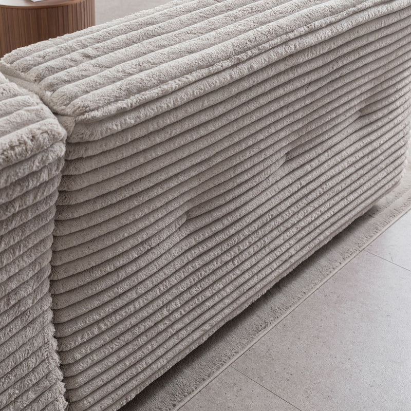 Modern Comfortable Cloud Sofa, Soft Plush Corduroy With Square Armrests