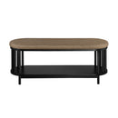 Scandi - Upholstered Top Storage Bench With Lower Shelf - Black