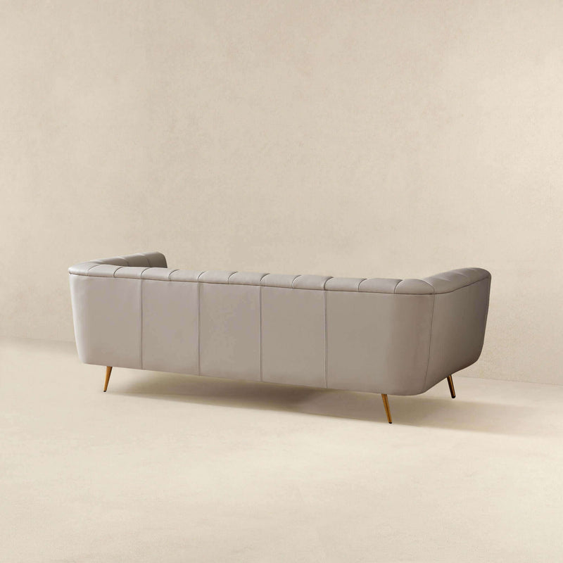 Lamattina - Genuine Italian Leather Channel Tufted Sofa