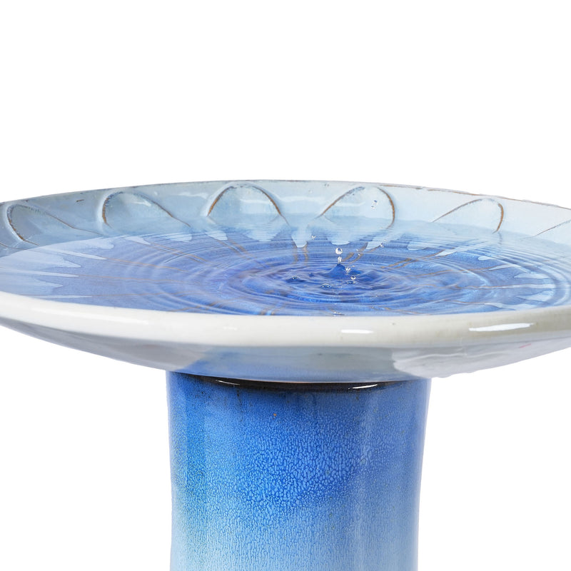Birdbath For Patio, Garden - Blue Gray