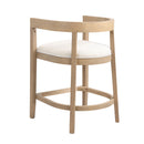 Modern Rubberwood Counter Stool Set With Upholstered Seats