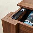 Multi Functional Coffee Table With Password Lock, Suitable For Storing Firearms And Wine - Walnut
