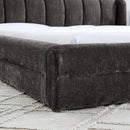 Modern Upholstered Bed Frame With Thick Chenille Fabric And Headboard