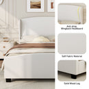High Headboard Wingback Linen Upholstered Bed
