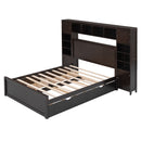 Bed With All In One Cabinet, Shelf And Sockets, Trundle