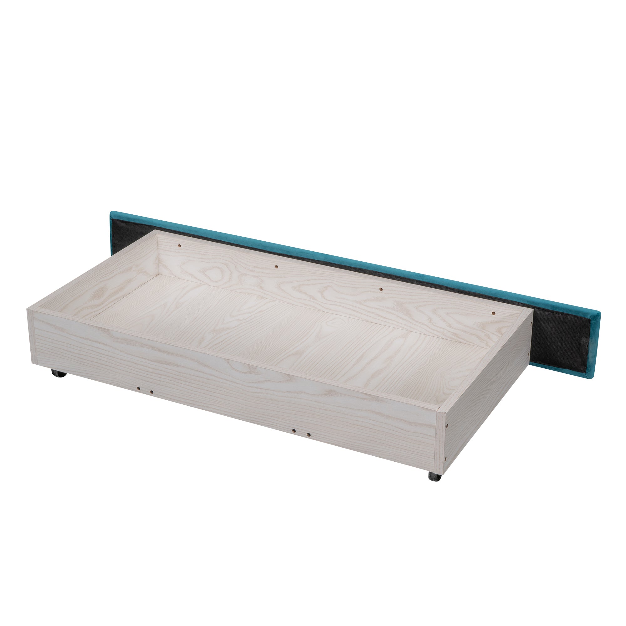 Full Size Storage Bed Velvet Upholstered Platform Bed with a Big Drawer - Blue - Atlantic Fine Furniture Melbourne FL