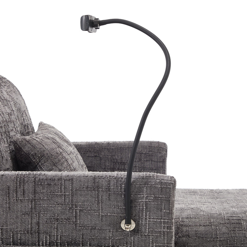 Multifunctional Chenille Recliner Sofa With Storage And Phone Bracket