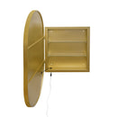 Oval Medicine Cabinet Mirror Bathroom Mirror With Storage Wall Mounted Medicine Mirror Cabinet With LED - Golden