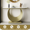 Half Console Table For Hallway - Gold / White
