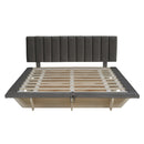 Upholstered Floating Hydrualic Platform Bed With LED Light And USB Port