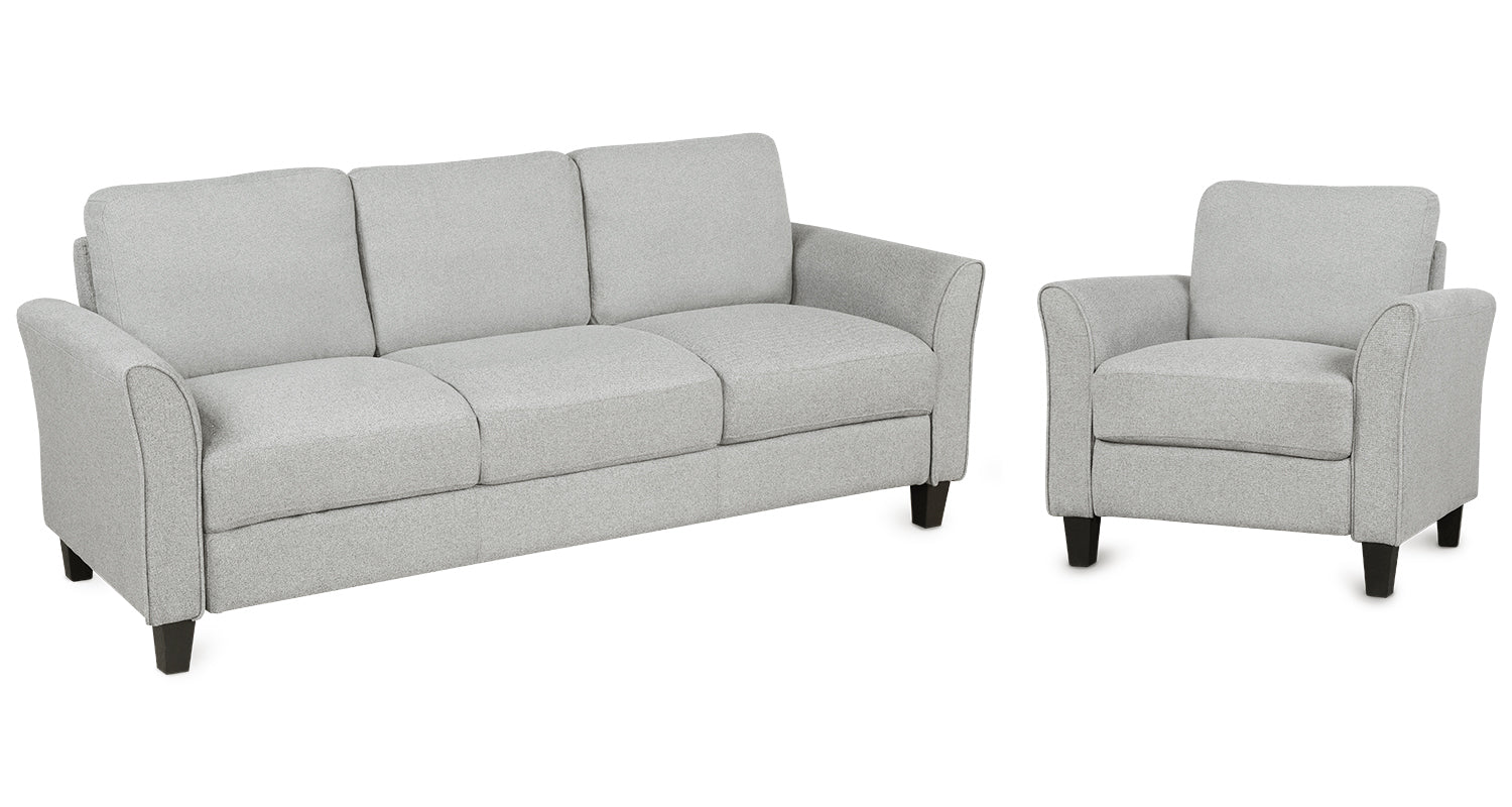 Living Room Furniture chair  and 3-seat Sofa (Light Gray) - Atlantic Fine Furniture Melbourne FL