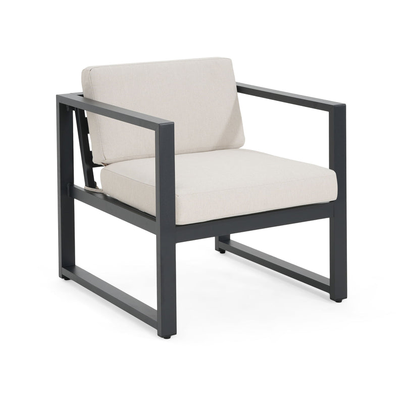 Navan - 4 Pieces Chat Set - Black / Beige