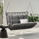 Arruda - Outdoor Wicker Porch Swing With Cushions