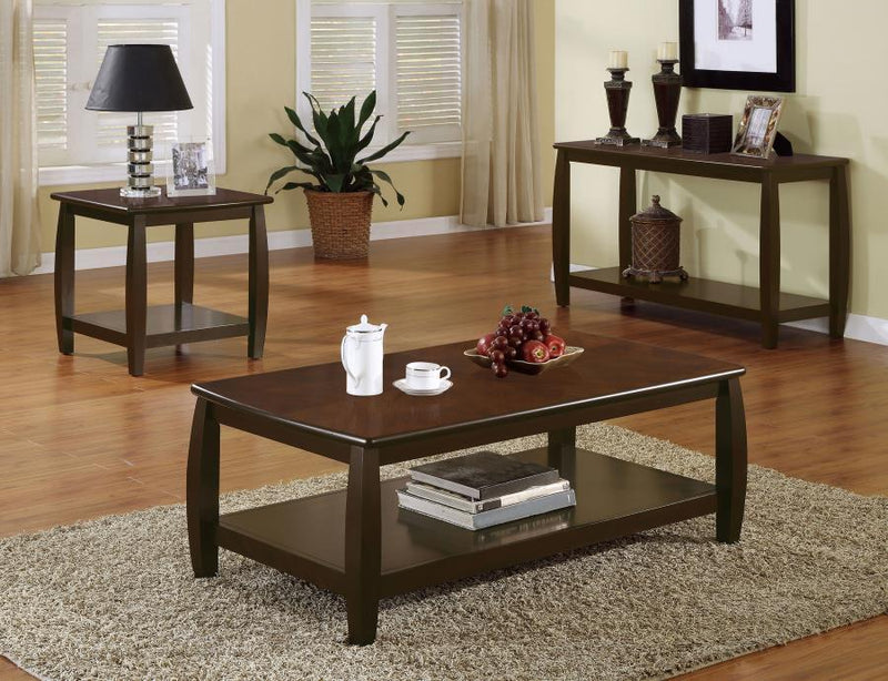 Dixon - 1-Shelf Rectangular Wood Coffee Table Espresso - Cappuccino