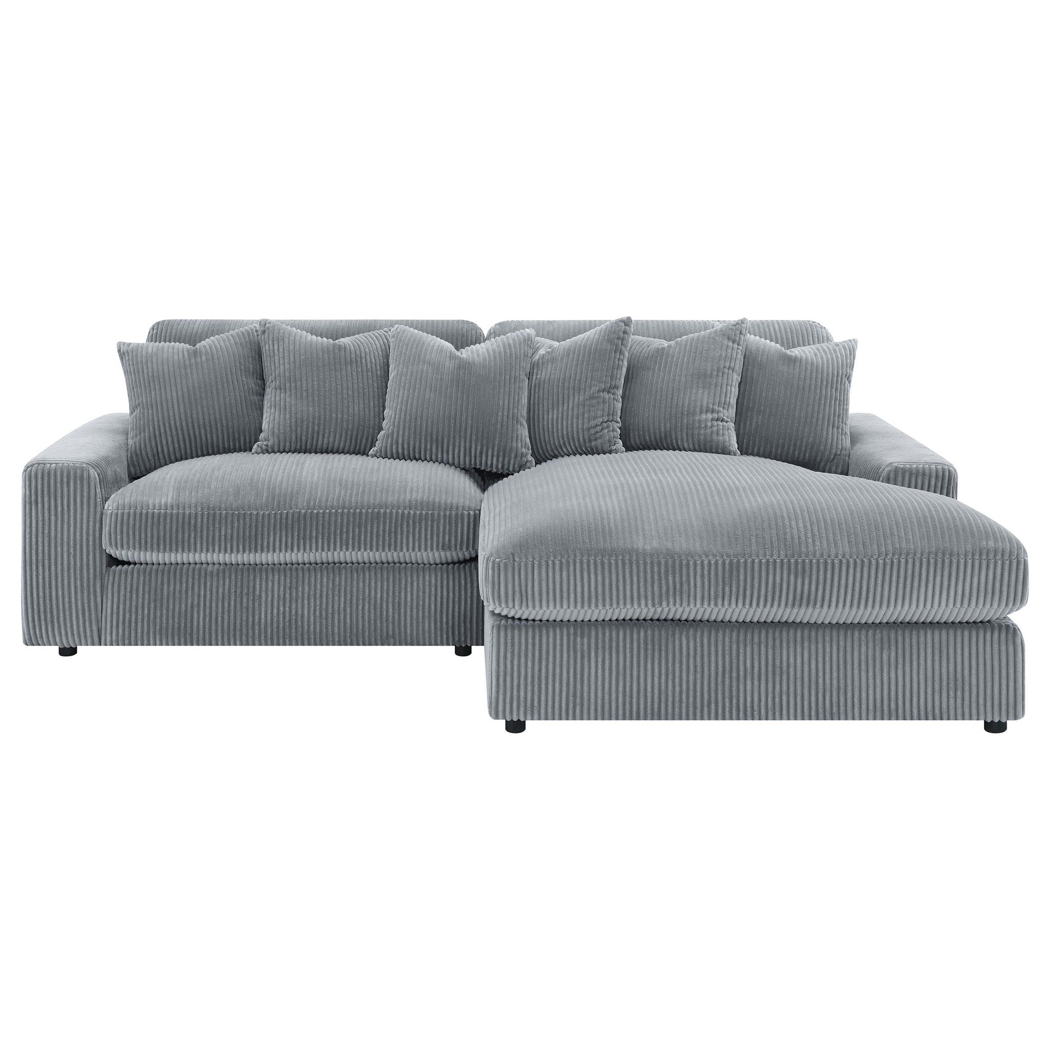 Blaine Upholstered Reversible Chaise Sectional Sofa Fog
