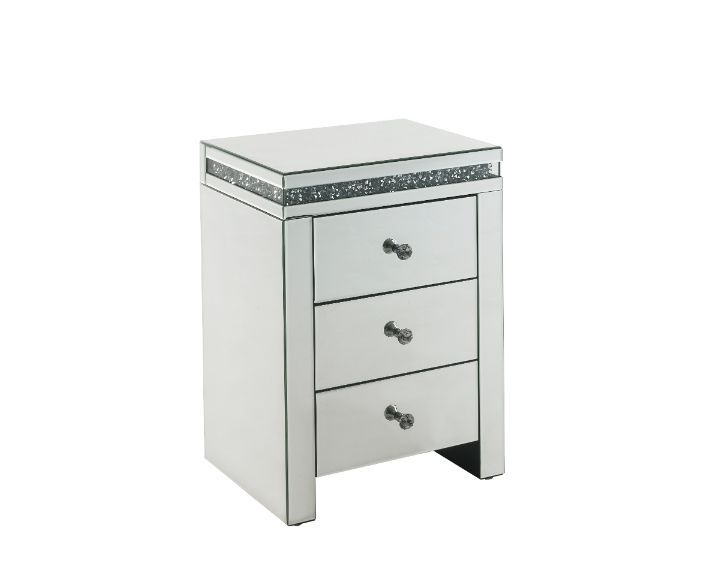 Noralie - Accent Table - Mirrored & Faux Diamonds