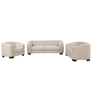 Upholstered 3 Piece Sofa Set With Legs