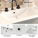 Freestanding Bathroom Vanity With Ceramic Sink, 2 Full Extension Drawers